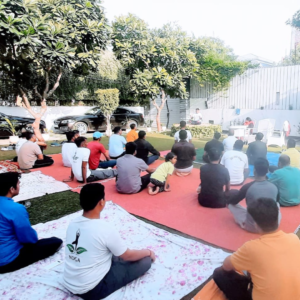 People taking yoga sessions